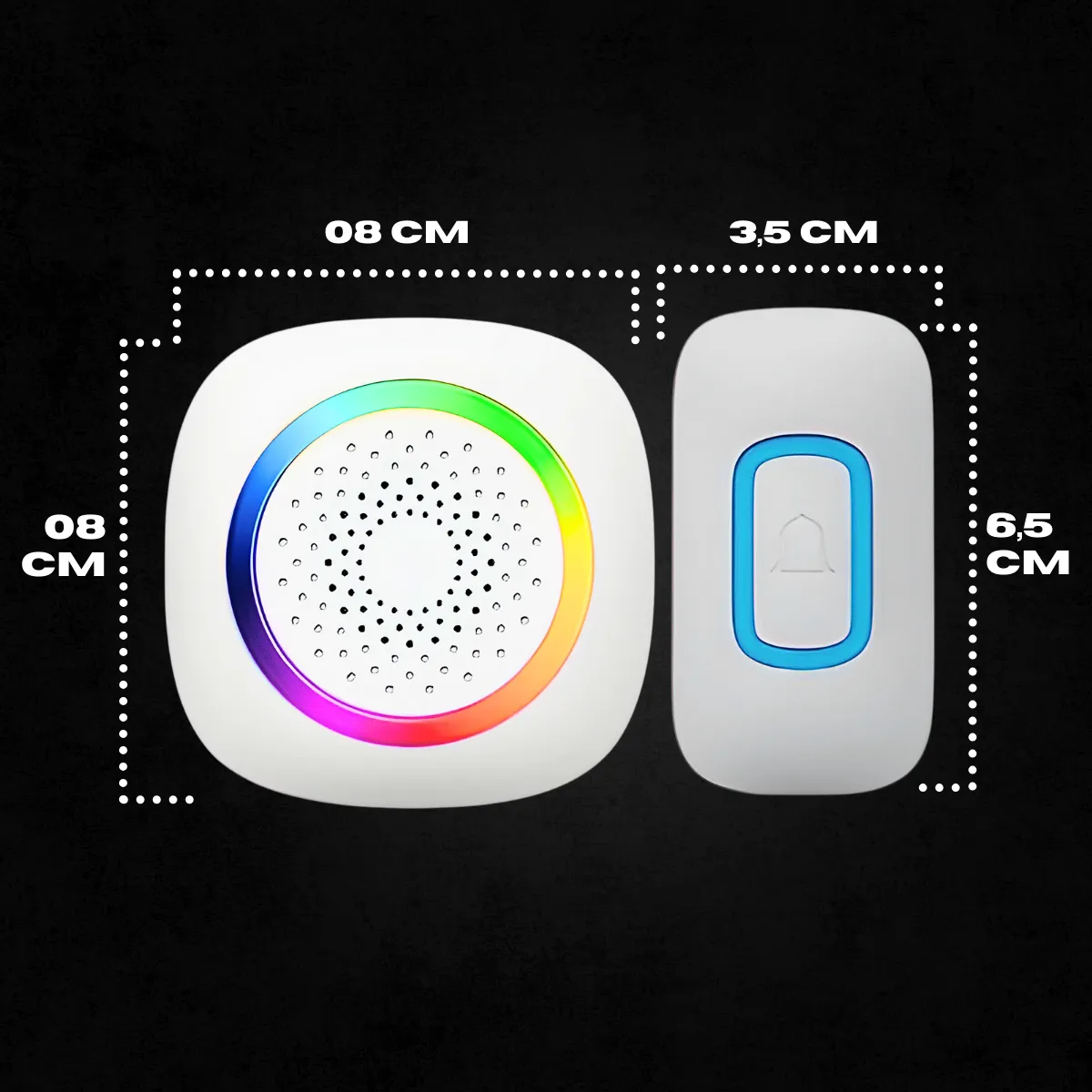 Campainha Residencial Sem Fio Wireless Longo Alcance 5 Campainha Residencial Sem Fio Wireless Longo Alcance - Imagem 5