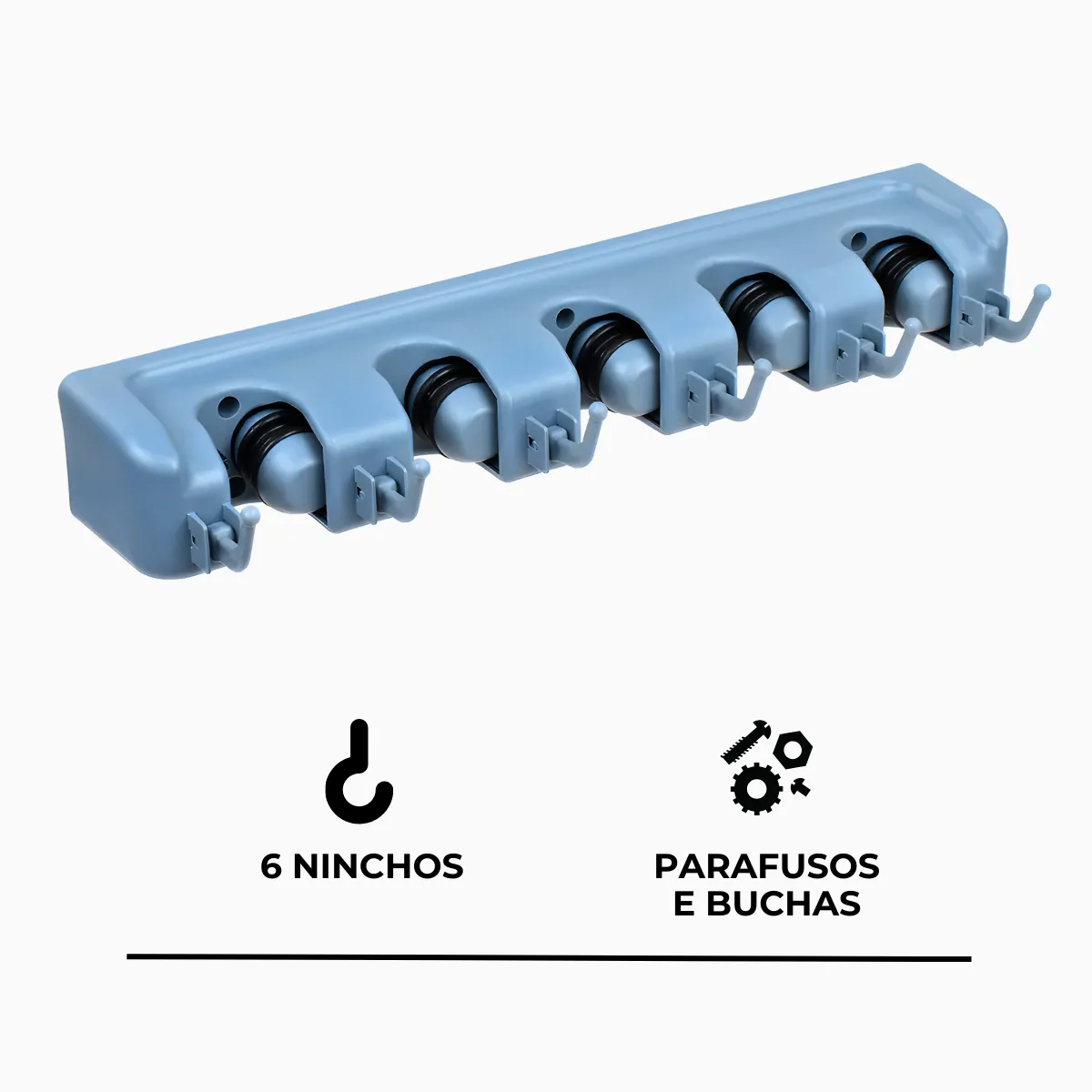 Suporte Multiuso com 6 Ganchos – Organização Inteligente para sua Casa! 9 Suporte Multiuso com 6 Ganchos – Organização Inteligente para sua Casa! - Imagem 9