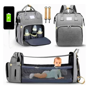 Mochila Maternidade Multifuncional com Berço Portátil – Praticidade e Conforto em Qualquer Lugar!